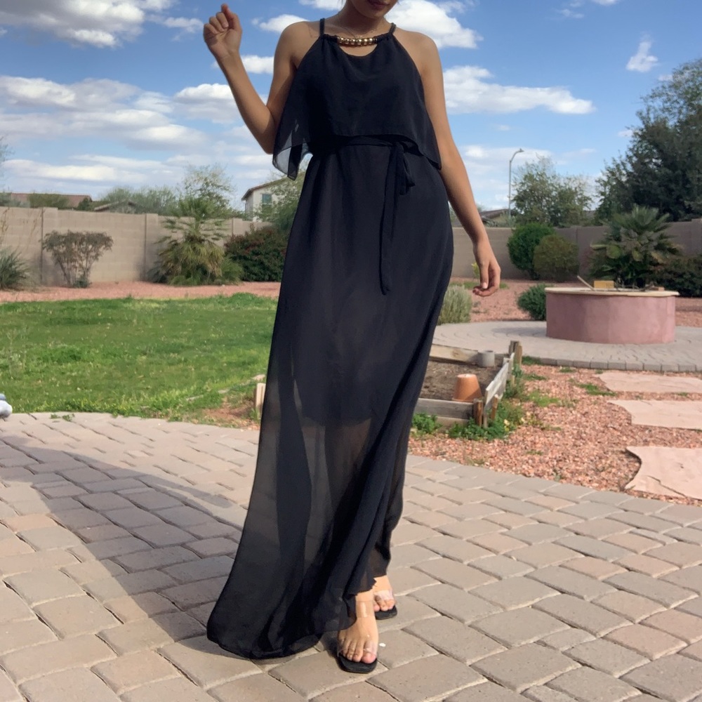 Black long dress size free brand unknown